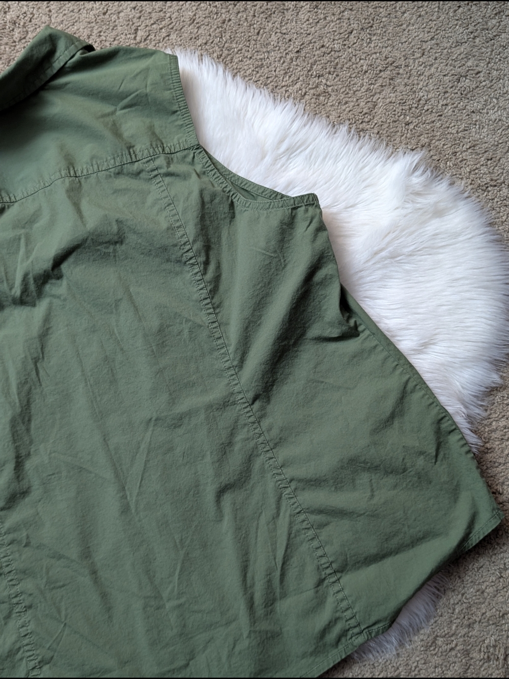 Sonoma Army Green Sleeveless Button Down Utility Top Size XL - Picture 12 of 13